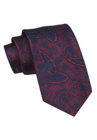 Alties - Klasyczny Męski Krawat - ALTIES - Ciemna Czerwień, Paisley. Kolor: czerwony. Materiał: tkanina. Wzór: paisley. Styl: klasyczny