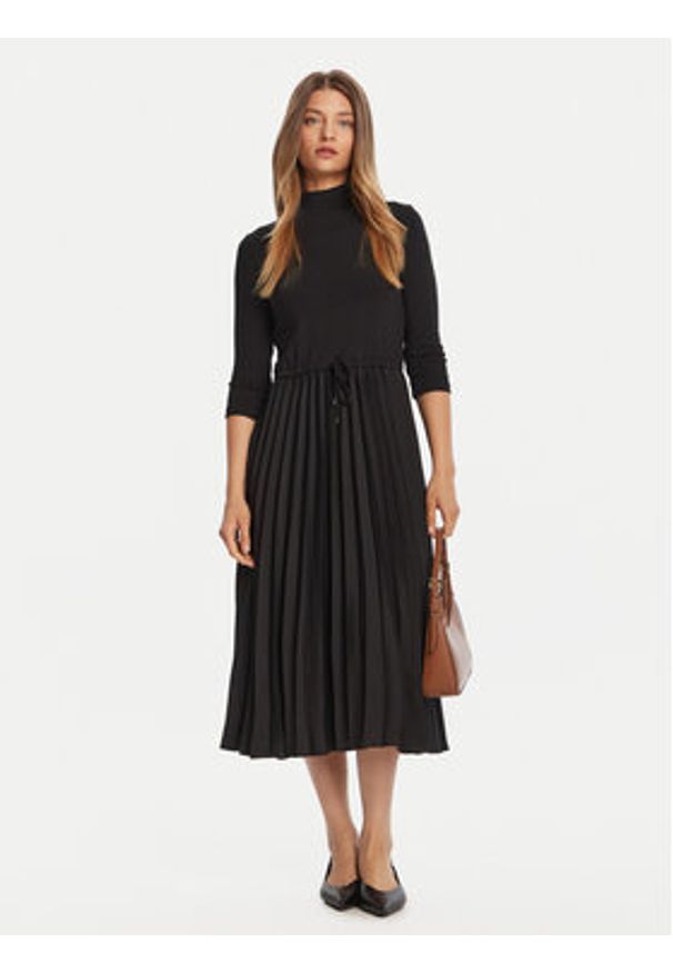 TOMMY HILFIGER - Tommy Hilfiger Sukienka codzienna WW0WW46138 Czarny Slim Fit. Okazja: na co dzień. Kolor: czarny. Materiał: syntetyk, wiskoza. Typ sukienki: proste. Styl: casual