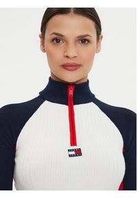 Tommy Jeans Sukienka dzianinowa Colorblock Rib Sweater Dress DW0DW18701 Biały Slim Fit. Kolor: biały. Materiał: syntetyk #2