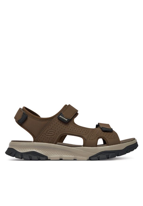 skechers - Skechers Sandały Strap River 205724/BRN Brązowy. Kolor: brązowy. Materiał: skóra
