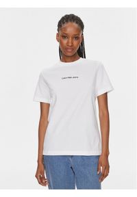 Calvin Klein Jeans T-Shirt J20J221065 Biały Regular Fit. Kolor: biały. Materiał: bawełna