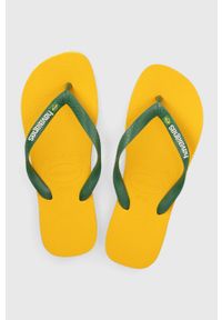 Havaianas japonki BRASIL LOGO kolor żółty 4110850.1740. Kolor: żółty. Materiał: materiał, guma. Wzór: gładki #1