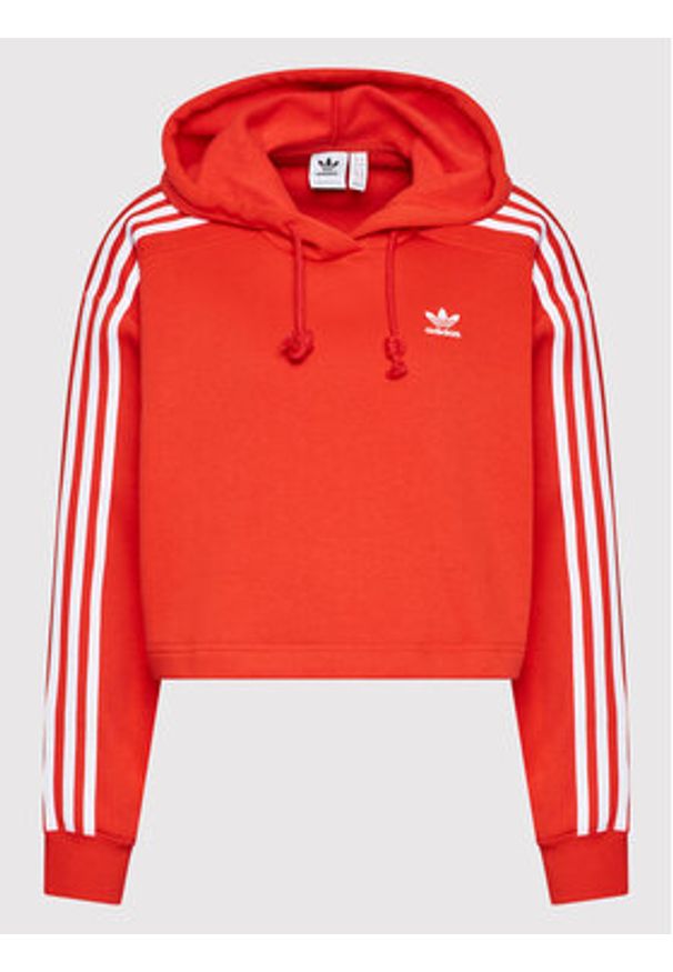 Adidas - adidas Bluza adicolor Classics HC2017 Czerwony Relaxed Fit. Kolor: czerwony. Materiał: bawełna, syntetyk
