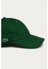 Lacoste Czapka RK4709 kolor zielony gładka RK4709-L61. Kolor: zielony. Wzór: gładki #2