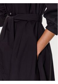 Karl Lagerfeld - KARL LAGERFELD Sukienka koszulowa 231W1304 Czarny Regular Fit. Typ kołnierza: dekolt w karo. Kolor: czarny. Materiał: bawełna. Typ sukienki: koszulowe