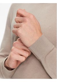 Calvin Klein Sweter K10K109474 Beżowy Regular Fit. Kolor: beżowy. Materiał: wełna #2