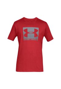 Under Armour - Męska Koszulka Sportstyle Boxed Logo T-shirt. Kolor: czerwony. Sport: turystyka piesza