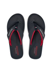 TOMMY HILFIGER - Tommy Hilfiger Japonki Padded Comfort Hilfiger B Sandal FM0FM05440 Granatowy. Kolor: niebieski. Materiał: skóra