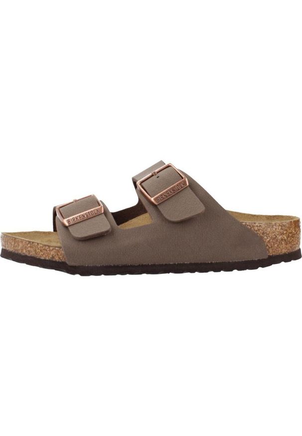 Klapki dla dzieci Birkenstock Arizona Kids. Kolor: brązowy. Materiał: materiał. Sezon: lato