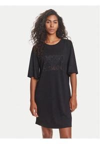 Emporio Armani Sukienka codzienna EW000618 AF12187 UC001 Czarny Loose Fit. Okazja: na co dzień. Kolor: czarny. Materiał: wiskoza. Typ sukienki: proste. Styl: casual