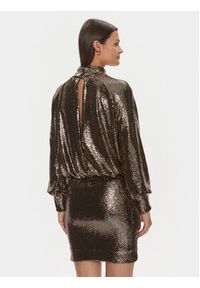 ViCOLO Sukienka koktajlowa FR0017 Złoty Regular Fit. Kolor: złoty. Materiał: syntetyk. Styl: wizytowy #2