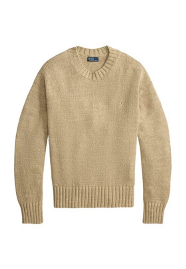 Polo Ralph Lauren Sweter 211A96252001 Beżowy Relaxed Fit. Typ kołnierza: polo. Kolor: beżowy. Materiał: bawełna