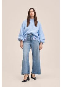mango - Mango jeansy Catherin damskie high waist. Stan: podwyższony. Kolor: niebieski #6