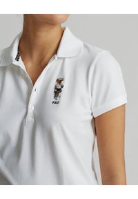 Ralph Lauren - RALPH LAUREN - Koszulka polo z haftowanym misiem. Typ kołnierza: polo. Kolor: biały. Materiał: bawełna, elastan. Wzór: haft. Styl: klasyczny #2