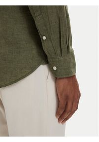 TOMMY HILFIGER - Tommy Hilfiger Koszula MW0MW41530 Zielony ciemny Regular Fit. Kolor: zielony. Materiał: len #2