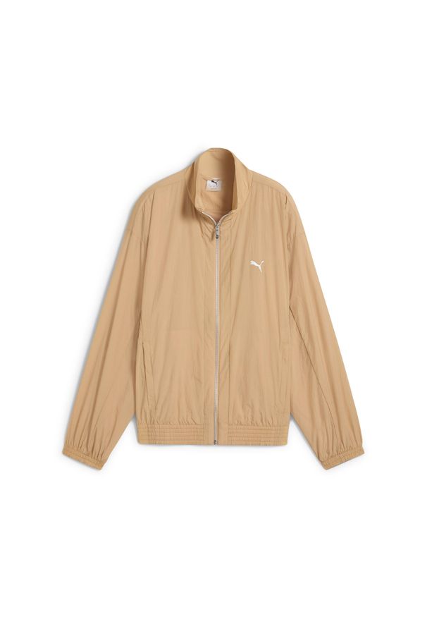 Puma - Damska kurta Style PUMA Warm Beige Brown. Typ kołnierza: kołnierzyk stójkowy. Kolor: brązowy, wielokolorowy, beżowy. Materiał: guma. Wzór: nadruk. Sport: bieganie