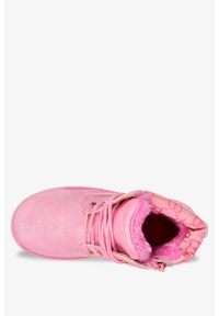 Casu - Różowe botki sznurowane casu 162a. Kolor: różowy