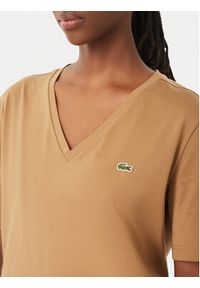 Lacoste T-Shirt TF7300 Brązowy Regular Fit. Kolor: brązowy. Materiał: bawełna #4