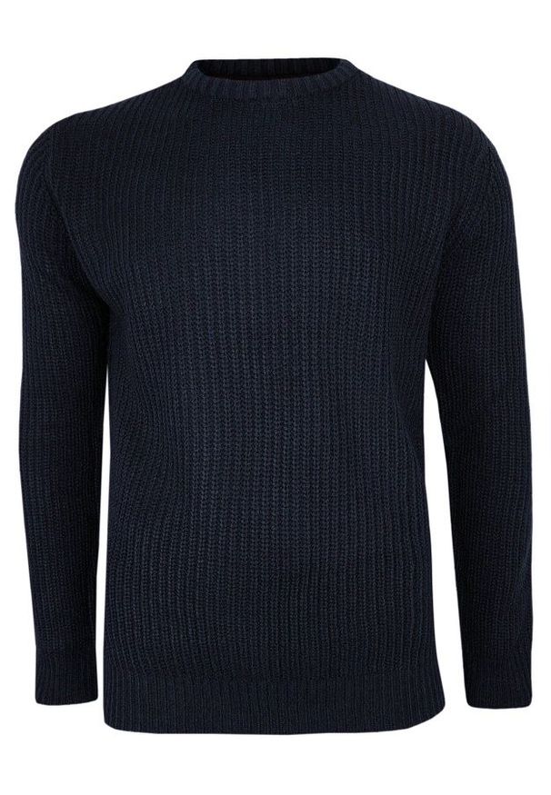 Niebieski sweter Brave Soul z okrągłym kołnierzem, casualowy