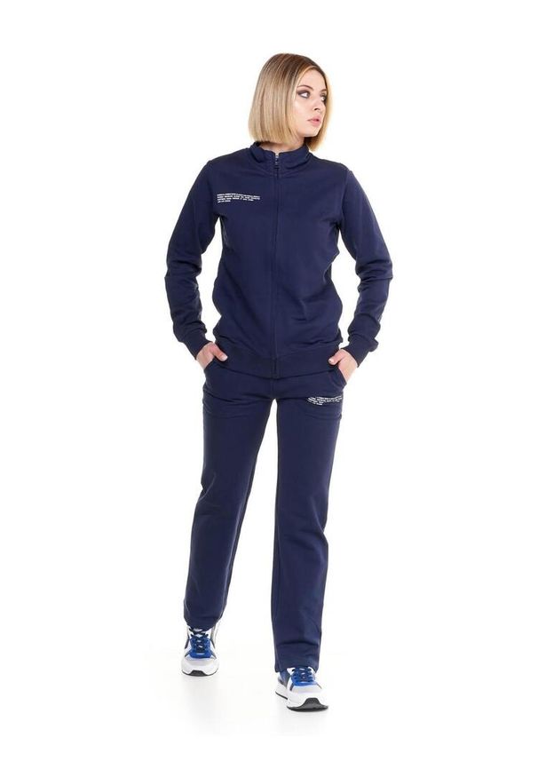 LEONE 1947 APPAREL - Damski dres Only One ze stójką i zamkiem błyskawicznym. Kolor: niebieski. Materiał: dresówka. Sport: fitness