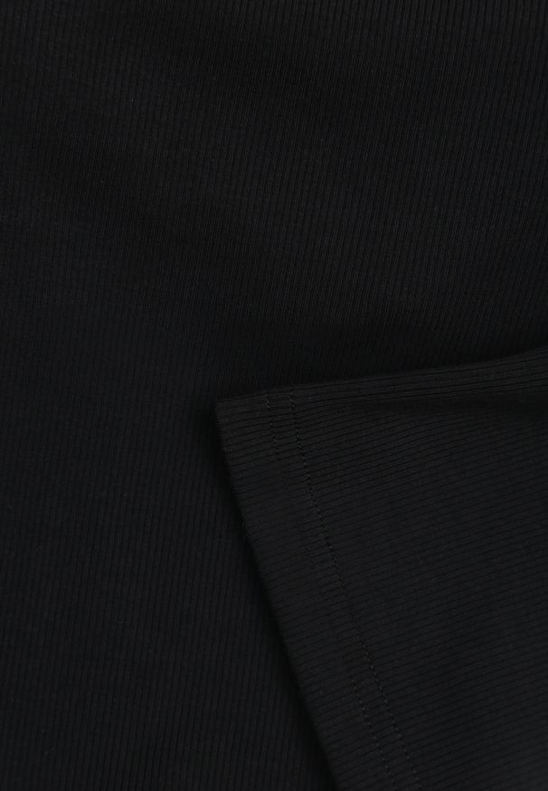 Renee - Czarny Top Prążkowany z Elastycznego Materiału z Bawełną w Stylu Halter Top Kallippe. Typ kołnierza: dekolt halter. Kolor: czarny. Materiał: materiał, bawełna, prążkowany