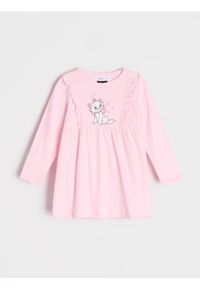 Sinsay - Sukienka Disney - różowy. Kolor: różowy. Wzór: motyw z bajki #1