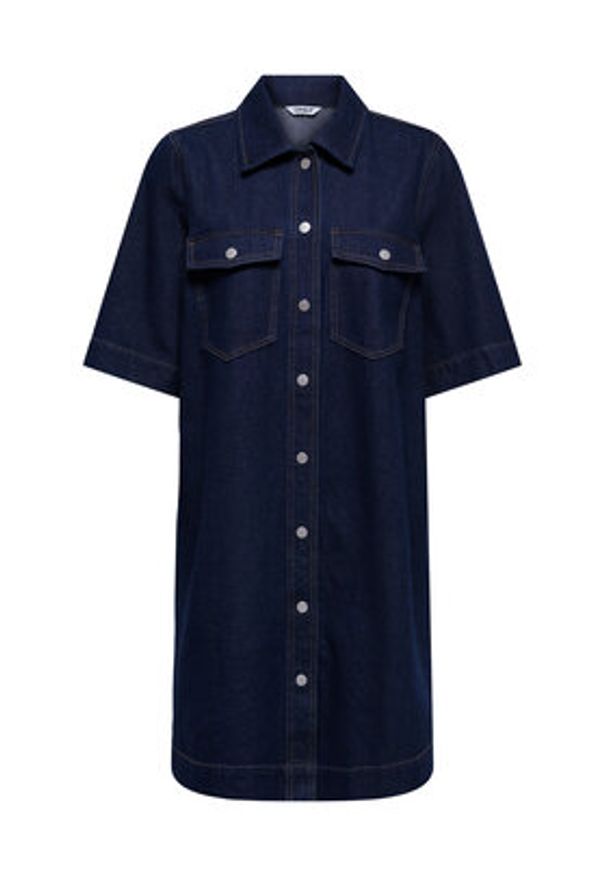 only - ONLY Sukienka jeansowa Belle 15324384 Granatowy Regular Fit. Kolor: niebieski. Materiał: bawełna