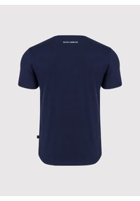 Pako Lorente - PAKO LORENTE – Granatowy gładki T-shirt Basic. Kolor: biały, niebieski, czarny. Materiał: bawełna, elastan. Długość rękawa: krótki rękaw. Długość: krótkie. Wzór: gładki. Styl: klasyczny