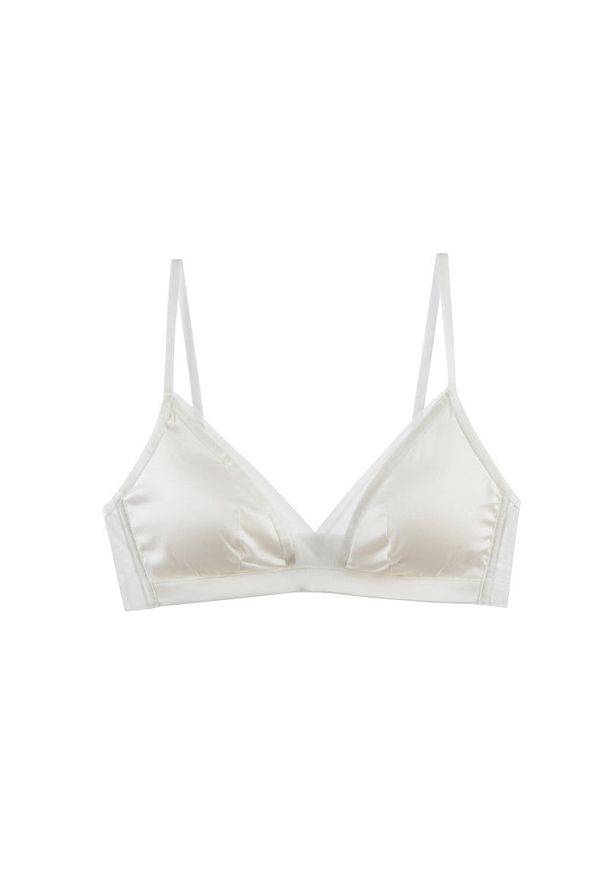 Intica - Biustonosz ultralekki z miękkiej tkaniny na co dzień Karleen. Kolor: biały. Materiał: tkanina. Wzór: gładki