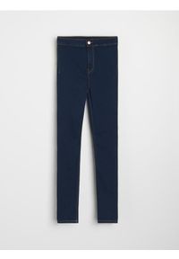 Sinsay - Jeansy high waist - niebieski. Stan: podwyższony. Kolor: niebieski
