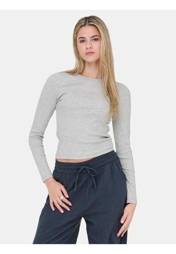 only - ONLY Bluzka Val 15371305 Szary Regular Fit. Kolor: szary. Materiał: bawełna