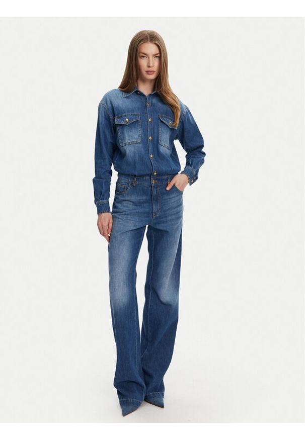 Elisabetta Franchi Kombinezon TJ-38D-51E2 Niebieski Regular Fit. Kolor: niebieski. Materiał: bawełna