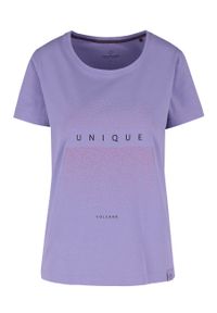Volcano - T-shirt z nadrukiem T-SLOW. Kolekcja: plus size. Kolor: fioletowy. Materiał: materiał. Wzór: nadruk. Styl: klasyczny