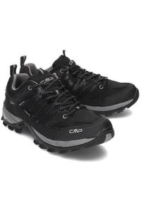 Buty trekkingowe męskie CMP Rigel Low Wp. Zapięcie: sznurówki. Kolor: czarny, szary, wielokolorowy. Materiał: tkanina, skóra, guma. Szerokość cholewki: normalna