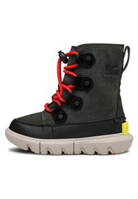 sorel - Sorel Śniegowce Childrens Explorer Lace Wp NC4897-093 Szary. Kolor: szary. Materiał: zamsz, skóra