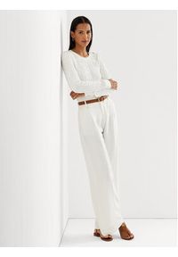 Lauren Ralph Lauren Sweter 200925325004 Biały Slim Fit. Kolor: biały. Materiał: bawełna