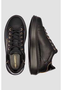 Karl Lagerfeld - KARL LAGERFELD Czarne damskie sneakersy KAPRI Rhinestone Karl Trim, Rozmiar 39. Kolor: czarny. Materiał: materiał. Wzór: aplikacja, napisy #6