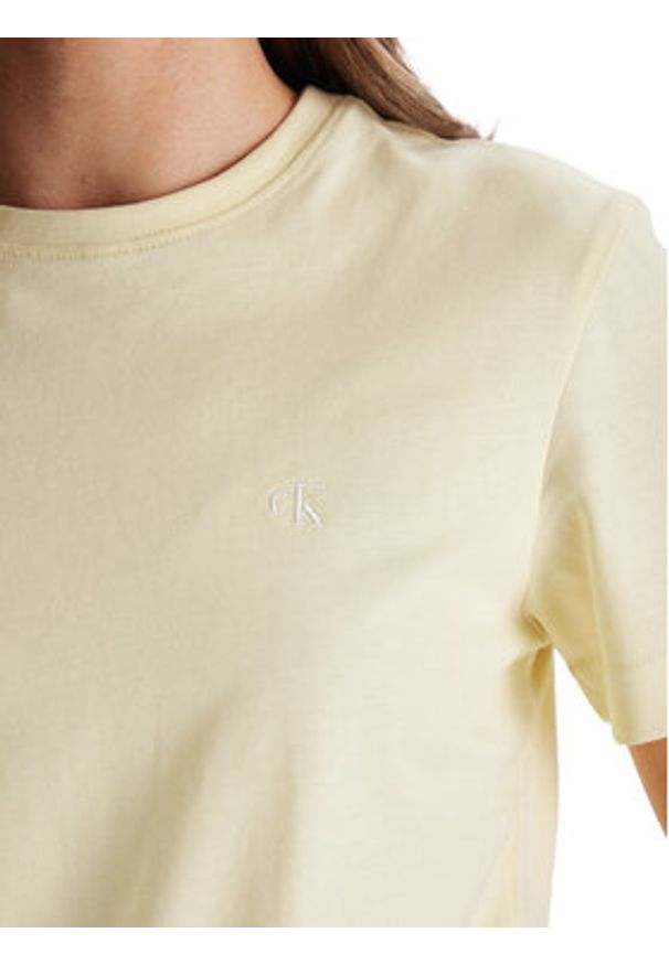 Calvin Klein Jeans T-Shirt Monogram LV047B224G Żółty Regular Fit. Kolor: żółty. Materiał: bawełna