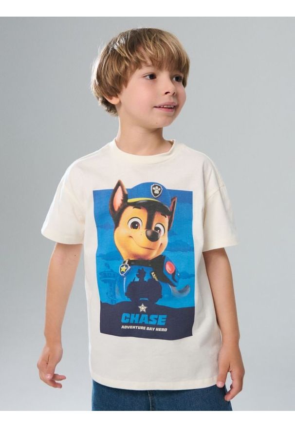 Sinsay - Koszulka PAW Patrol - kremowy. Kolor: kremowy