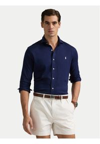 Polo Ralph Lauren Koszula 710899386003 Granatowy Slim Fit. Typ kołnierza: polo. Kolor: niebieski. Materiał: bawełna #1