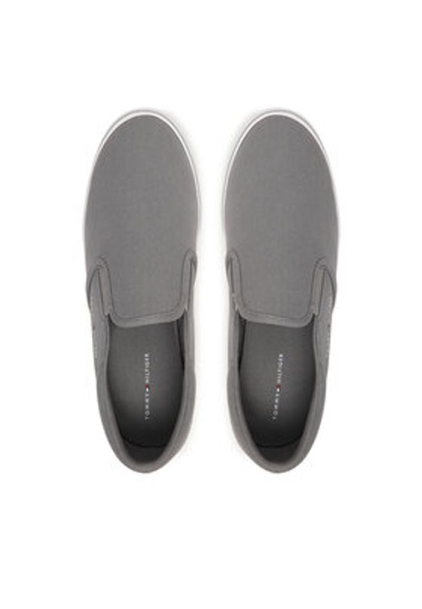 TOMMY HILFIGER - Tommy Hilfiger Tenisówki Vulc Core Slip On FM0FM05689 Szary. Zapięcie: bez zapięcia. Kolor: szary. Materiał: materiał