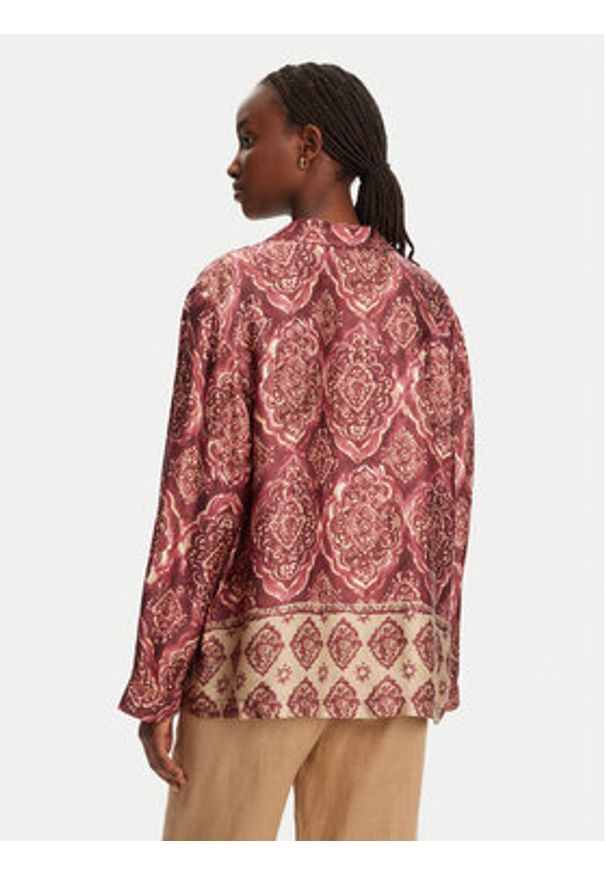 ViCOLO Koszula TD0378 Bordowy Relaxed Fit. Kolor: czerwony. Materiał: wiskoza