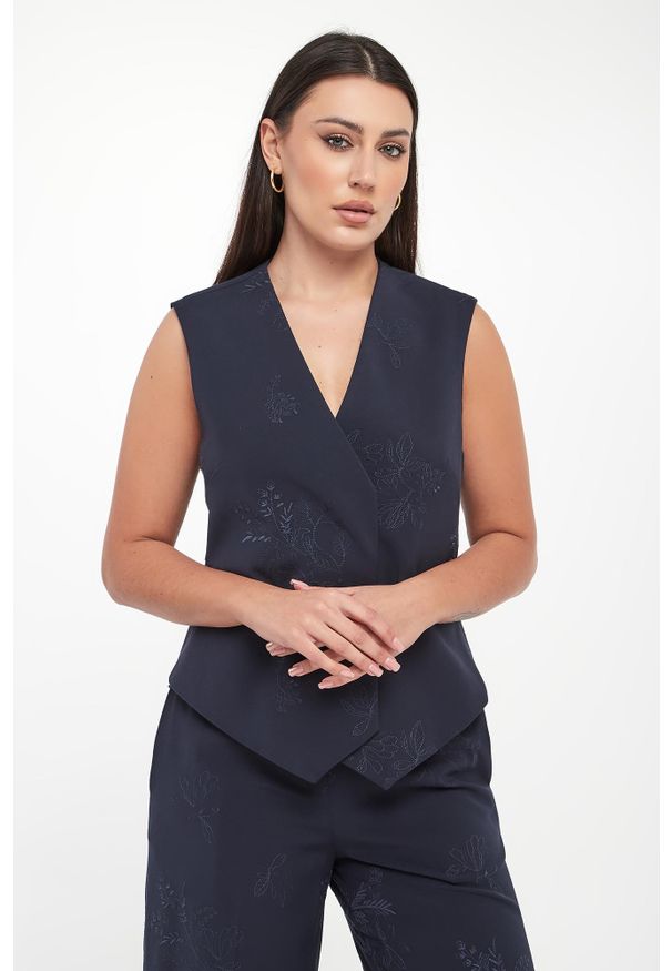 Twinset Milano - Kamizelka damska z haftem TWINSET. Wzór: haft