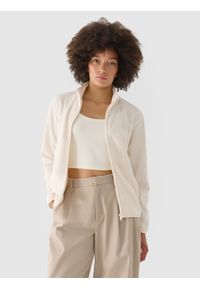 4f - 4F Polar ze stójką regular damski - beżowy XS. Typ kołnierza: kołnierzyk stójkowy. Kolor: beżowy. Materiał: polar. Wzór: gładki. Sezon: zima. Sport: turystyka piesza, wspinaczka, snowboard, narciarstwo #1