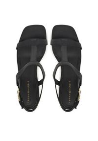 TOMMY HILFIGER - Tommy Hilfiger Sandały Leather Block Heel Sandal FW0FW08532 Czarny. Kolor: czarny. Materiał: skóra #6