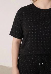 Born2be - Czarny Komplet Bawełniany o Fasonie Oversize T-shirt i Spodnie Azilane. Kolor: czarny. Materiał: bawełna #6