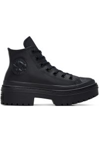 Adidasy Converse Chuck Taylor All Star Lugged Heel Leather, Kobiety. Kolor: czarny. Materiał: skóra, materiał. Obcas: na platformie. Model: Converse All Star. Sport: fitness