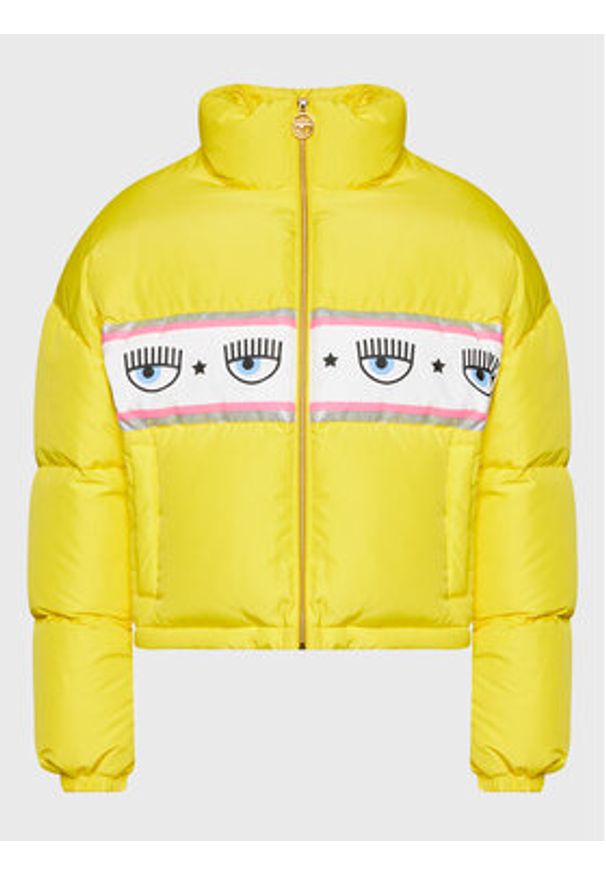 Chiara Ferragni Kurtka puchowa 73CBUD03 Żółty Relaxed Fit. Kolor: żółty. Materiał: syntetyk, puch
