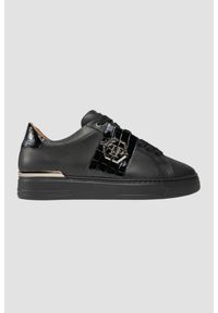 Philipp Plein - PHILIPP PLEIN Czarne sneakersy Leather Lo-top, Rozmiar 46. Kolor: czarny