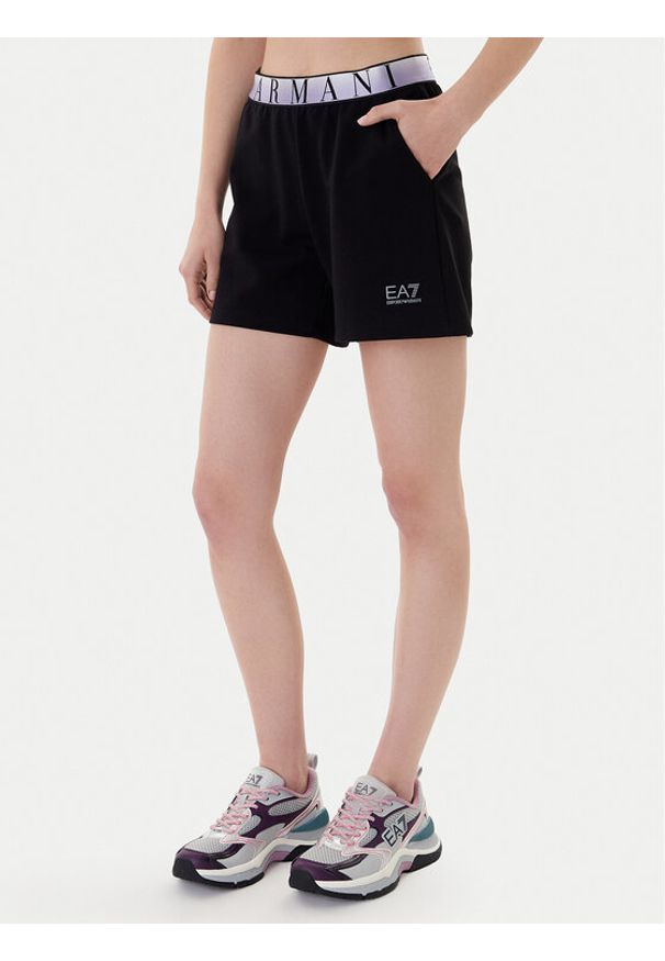 EA7 Emporio Armani Szorty sportowe 7W001153 AF12501 UC001 Czarny Regular Fit. Kolor: czarny. Materiał: syntetyk
